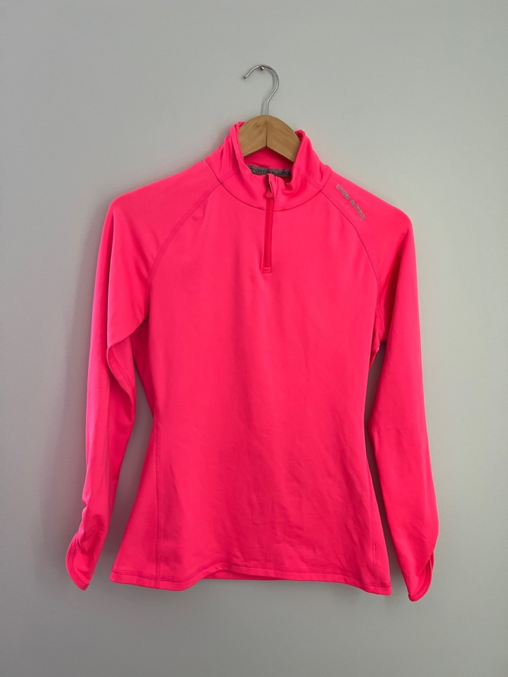 Under Armour | Neon Pink Women's Quarter-Zip Fitted Coldgear #1232363 Size M